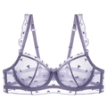 Sujetador de encaje lavanda con diseño de corazones y tirantes con volantes suaves - 70A / Top Púrpura