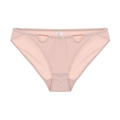 Seamless light pink low waist bikini underwear with soft nylon fabric and side cutouts - S / Pink
