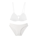 Conjunto de lencería blanca de estilo francés con tirantes finos y sujetador triángulo - S / Juego / Blanco