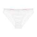 Bragas blancas sin costuras de cintura baja con detalles rosa y diseño calado - S / Blanco