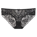 Sexy schwarze Damen-Spitzenunterwäsche mit Satinschleife und atmungsaktivem Mesh-Stoff - S / Schwarz