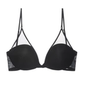 Sexy black U-back wireless push-up bra with transparent mesh and adjustable straps - 70A / Tops / Black