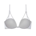 Sultry white U-back push-up wireless bra set with delicate sheer mesh paneling - 70A / Tops / White
