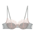 Reggiseno push-up elegante in pizzo francese grigio e rosa con ferretto morbido - Top Verde / 70A