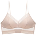 Bralette nude minimalista con pois floccati e delicati dettagli con cinturini - 3XL / Top Nude