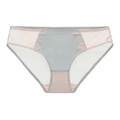 Französischer Spitzen-Slip in Grau und Rosa mit Wimpernborte und Baumwollzwickel - S / Grün