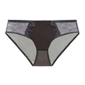 Sexy Damen-Spitzenslip in Dunkelgrau mit Wimpernspitze und bequemer Passform - S / Schwarz