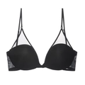 French style black mesh breathable triangle cup wireless bra with U-shaped back design - 70A / Black