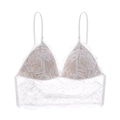 Reggiseno bralette in pizzo bianco con motivi floreali e spalline regolabili in variante - S / Bianco