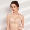 Sujetador sin tirantes sin costuras para mujer en color nude con tirantes finos - 70B / Color Piel