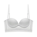 Sujetador push-up blanco sin costuras con banda ancha de malla y detalle de puntos - 70A / Blanco