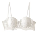 Soutien-gorge en dentelle blanche style français avec broderie papillon et armatures - 70B / Blanc
