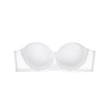 Soutien-gorge blanc sans bretelles avec ailes latérales en mesh et armatures - Blanc