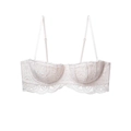 Sujetador balconette de encaje floral blanco con aros y bordes festoneados - 70A / Blanco