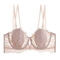 Reggiseno in pizzo rosa pallido con motivi floreali e doppie spalline per un look sexy - 70A / Nudo