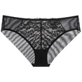 Elegantes bragas de encaje negro para mujer con malla transpirable y diseño floral bajo - S / Negro