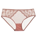 Elegante rosafarbene Spitzenunterwäsche mit transparentem Mesh und Blumenstickerei - S / Rosa