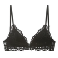 Bralette in pizzo francese con chiusura frontale e schiena a U in pizzo nero elegante - Nero Pezzo Singolo / 70A