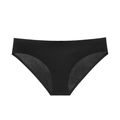 Bragas de seda de hielo sin costuras para mujer en negro con cintura baja y corte láser - S / Negro