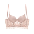 Reggiseno push-up in pizzo rosa con schiena a U e delicate rifiniture floreali - 70A / Rosa