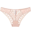 Kantenslip in champagne roze met hartjesknopen en kruisvoering van 100% katoen - S / Roze