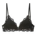 Bralette francés de encaje negro con cierre frontal y finos tirantes ajustables - 70A / Negro