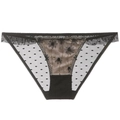 Ropa interior sexy de encaje negro con bordado floral y malla transpirable mujer - S / Negro