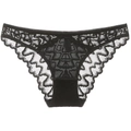 Bragas sexy de encaje negro estilo francés con malla y diseño sin costuras de cintura baja - S / Negro