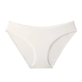 Seamless white low-rise bikini panties for women made of soft breathable synthetic fabric - S / White