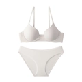Conjunto de sujetador sin costuras con cierre frontal y braguita a juego en color blanco puro - 70A / Blanco