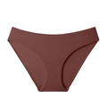 Slip marrone cioccolato senza cuciture a vita bassa in tessuto leggero traspirante - caffè