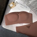Seamless chocolate brown strapless bra and panty set with minimalist matte finish - Coffee Set