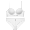 Conjunto de lencería blanca sin costuras con espalda en U y malla transpirable - 70B / Blanco