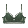 Elegante sujetador de encaje verde oscuro con aros y tirantes dobles finos ajustables - Top Verde / 75B