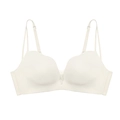 Seamless cream white bra for women with lace detail and adjustable straps in variant view - 70B / Tops / Beige