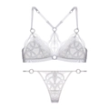 Ensemble de lingerie en dentelle blanche avec soutien-gorge triangle et string assorti - S / Blanc + Thong