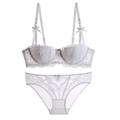 Ensemble lingerie en dentelle florale blanche avec soutien-gorge push-up et culotte - 70E / Blanc