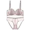 Ensemble de lingerie en dentelle violet clair avec soutien-gorge et culotte - 70A / Haut Et Bas / Violet