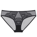 Detalle de encaje floral negro en estas bragas para mujer semitransparentes y transpirables - S / Negro