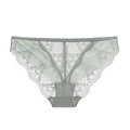 Culotte en dentelle vert menthe avec bordures festonnées et design ajouré taille moyenne - S / Bas / Gris