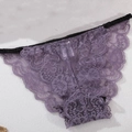 Culotte en dentelle florale lavande pour femmes avec fines bandes élastiques noires - S / Violet