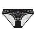 Sexy schwarze Damen-Spitzenunterwäsche mit floralem Muster und atmungsaktivem Mesh-Gewebe - Schwarz