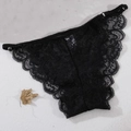 Culotte en dentelle noire pour femme avec broderie florale et taille élastique réglable - S / Noir