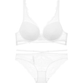 Elegantes weißes Spitzen-Dessous-Set mit 3/4-Cup Push-Up BH und passendem Slip - 75B / Weiß