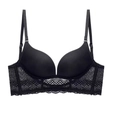 Sujetador push-up negro sin costuras con encaje floral y tirantes ajustables - 70B / Negro