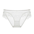 Elegante weiße Spitzenunterwäsche mit Blumenmuster und atmungsaktivem Mesh-Gewebe - S / Weiß