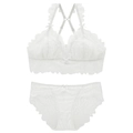 Ensemble de lingerie en dentelle blanche avec soutien-gorge sans armature et culotte - S / Ensemble Zirconium Blanc