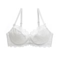 Sujetador elegante de encaje blanco con copa completa y tirantes ajustables - 70A / Tops / Blanco