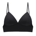 Bralette triangular negro sin costuras con espalda en U y banda elástica de apoyo - S / Negro