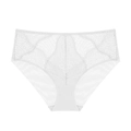 Elegante slip in pizzo bianco da donna a vita alta con delicato motivo floreale - S (Mutandine) / Bianco